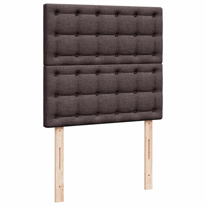 Pat box spring cu saltea, maro închis, 100x200 cm, textil