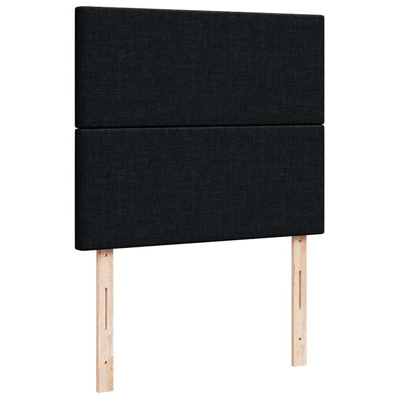 Pat box spring cu saltea, negru, 120x190 cm, catifea