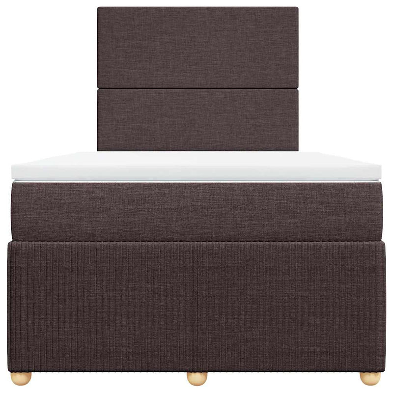 Pat box spring cu saltea, maro închis, 120x190 cm, textil