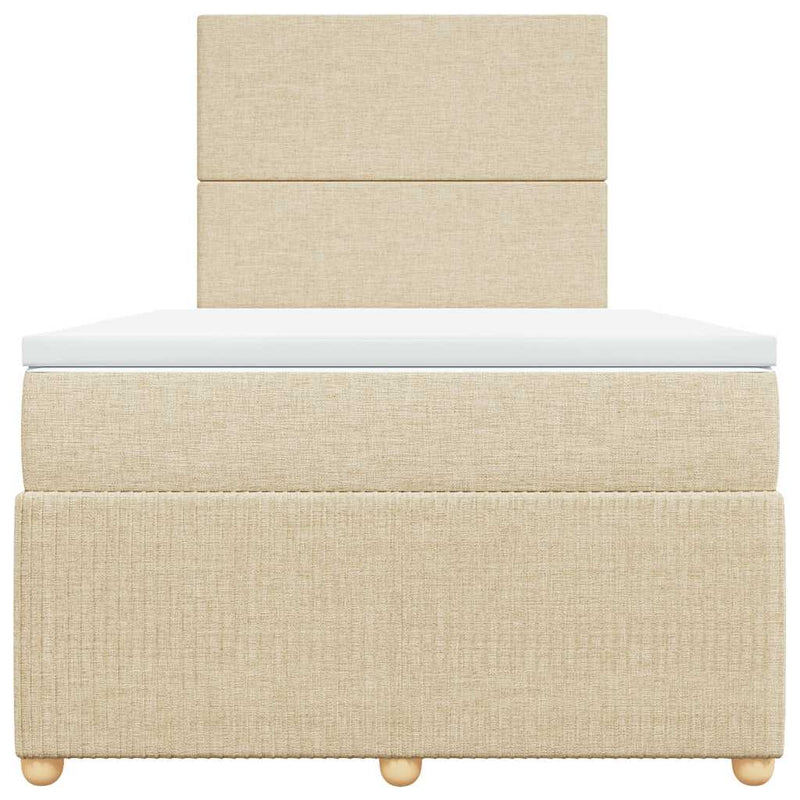 Pat continental cu saltea, crem, 120x190 cm, textil