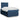 Pat box spring cu saltea, albastru, 120x190 cm, material textil