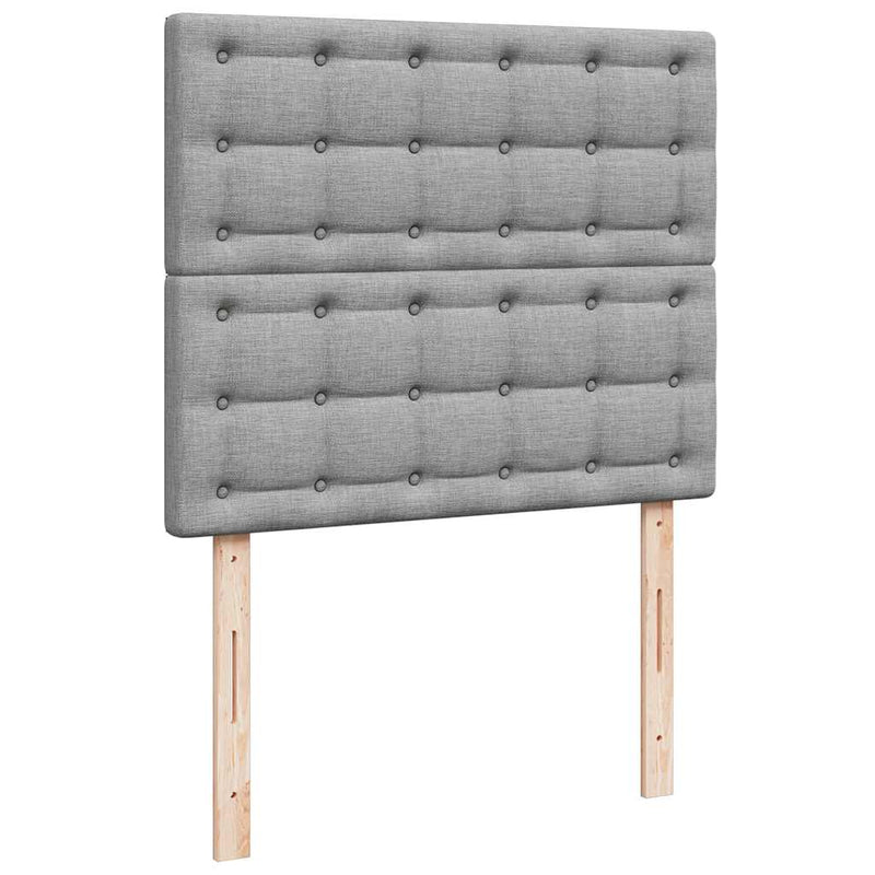 Pat box spring cu saltea, gri deschis, 120x190 cm, textil