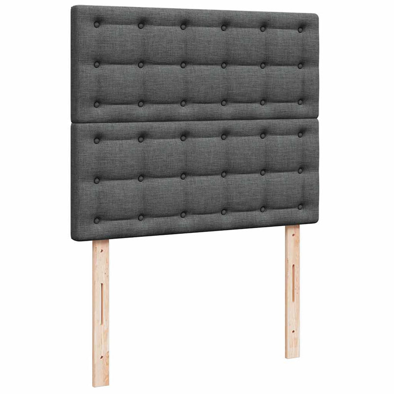 Pat box spring cu saltea, gri închis, 120x190 cm, textil