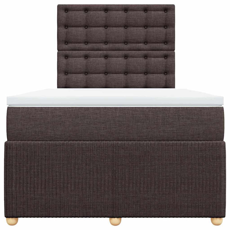 Pat box spring cu saltea, maro închis, 120x190 cm, textil