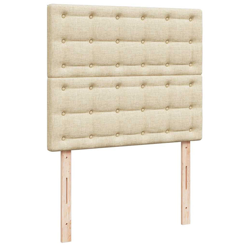 Pat continental cu saltea, crem, 120x190 cm, textil