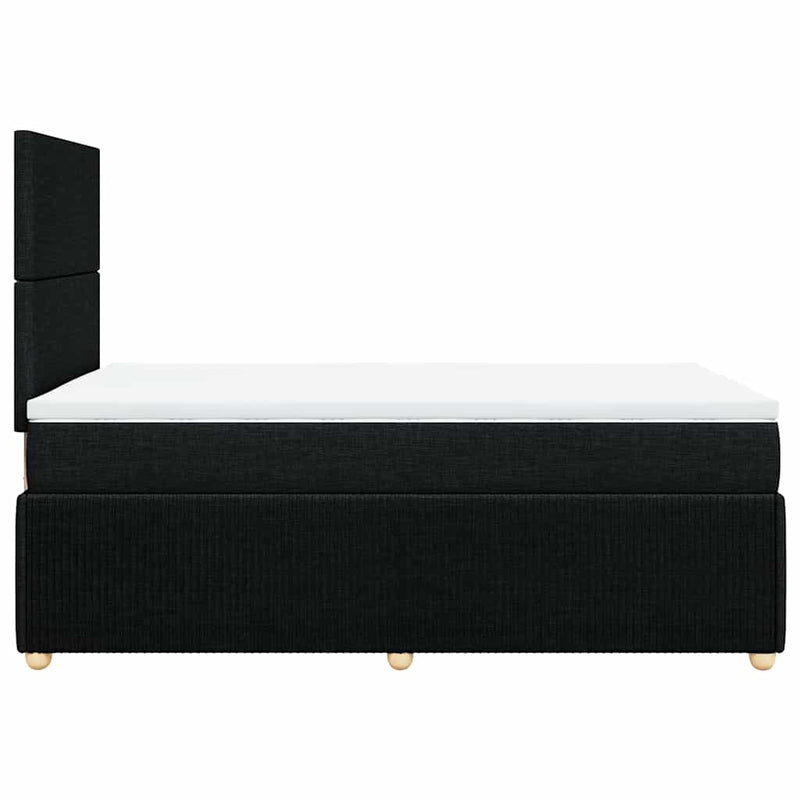 Pat box spring cu saltea, negru, 120x200 cm, textil