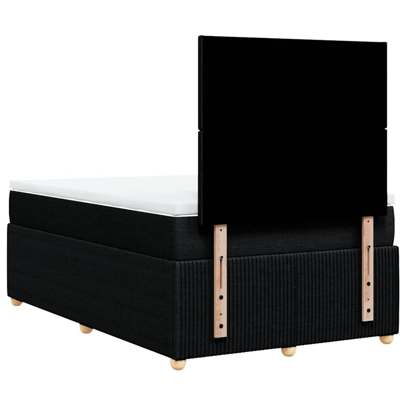 Pat box spring cu saltea, negru, 120x200 cm, textil
