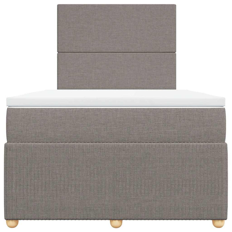 Pat box spring cu saltea, gri taupe, 120x200 cm, textil