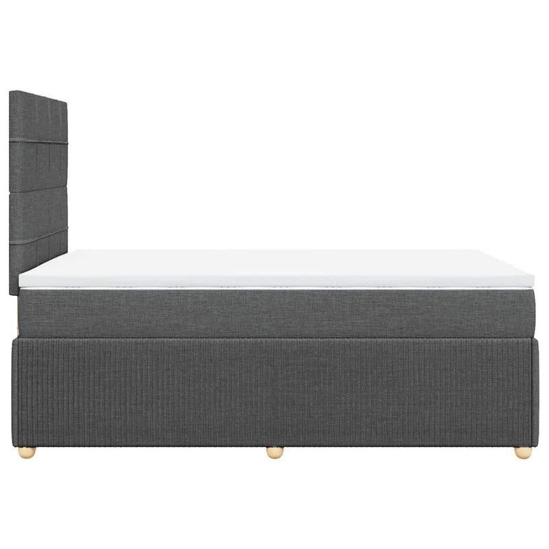 Pat box spring cu saltea, gri închis, 120x200 cm, textil