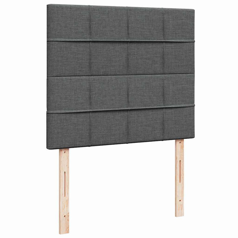 Pat box spring cu saltea, gri închis, 120x200 cm, textil
