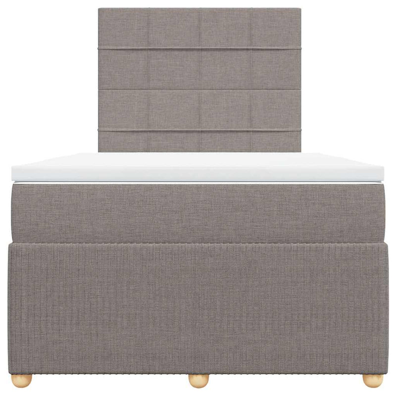 Pat box spring cu saltea, gri taupe, 120x200 cm, textil
