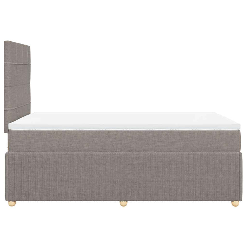 Pat box spring cu saltea, gri taupe, 120x200 cm, textil