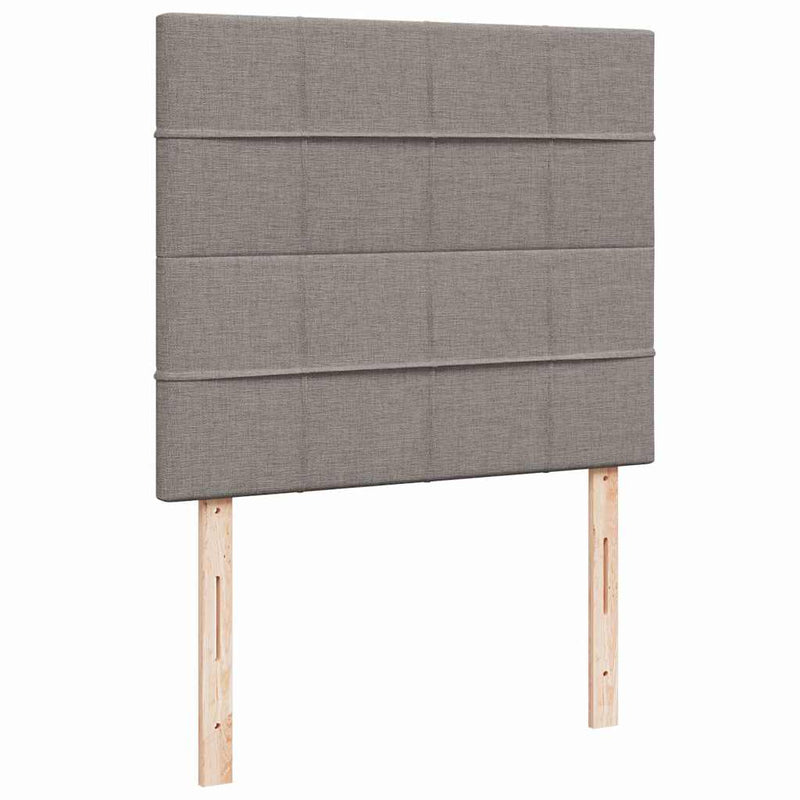 Pat box spring cu saltea, gri taupe, 120x200 cm, textil