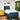 Pat box spring cu saltea, albastru, 120x200 cm, textil