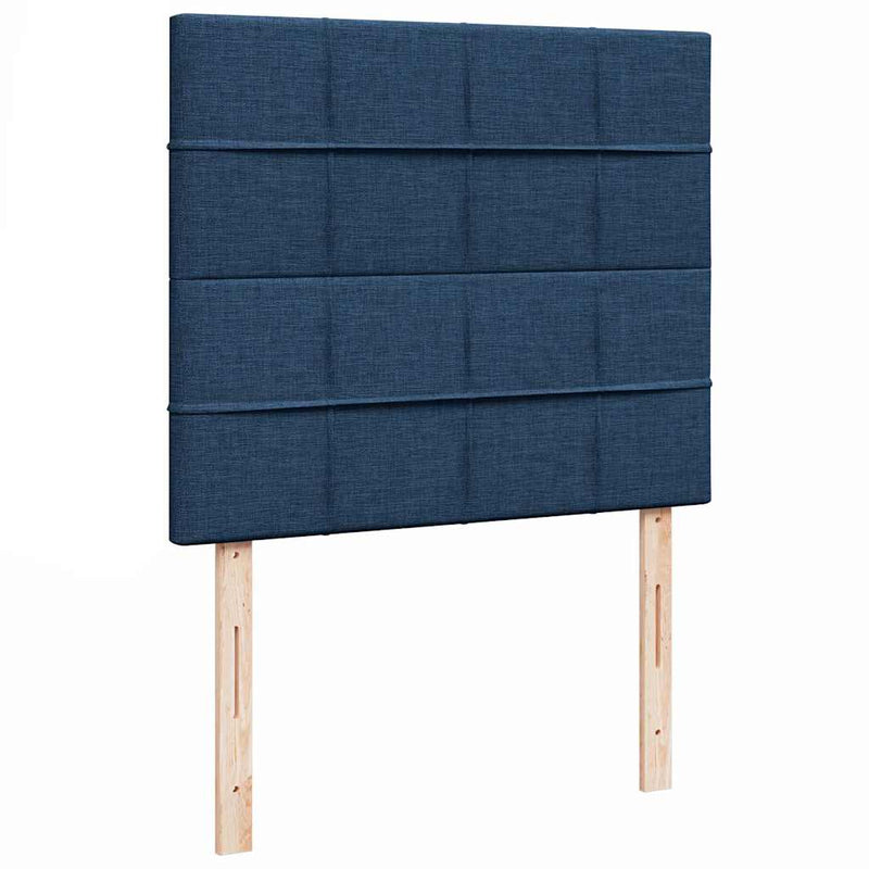Pat box spring cu saltea, albastru, 120x200 cm, textil