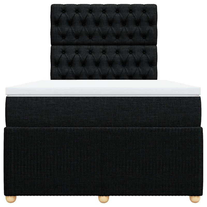 Pat box spring cu saltea, negru, 120x200 cm, textil
