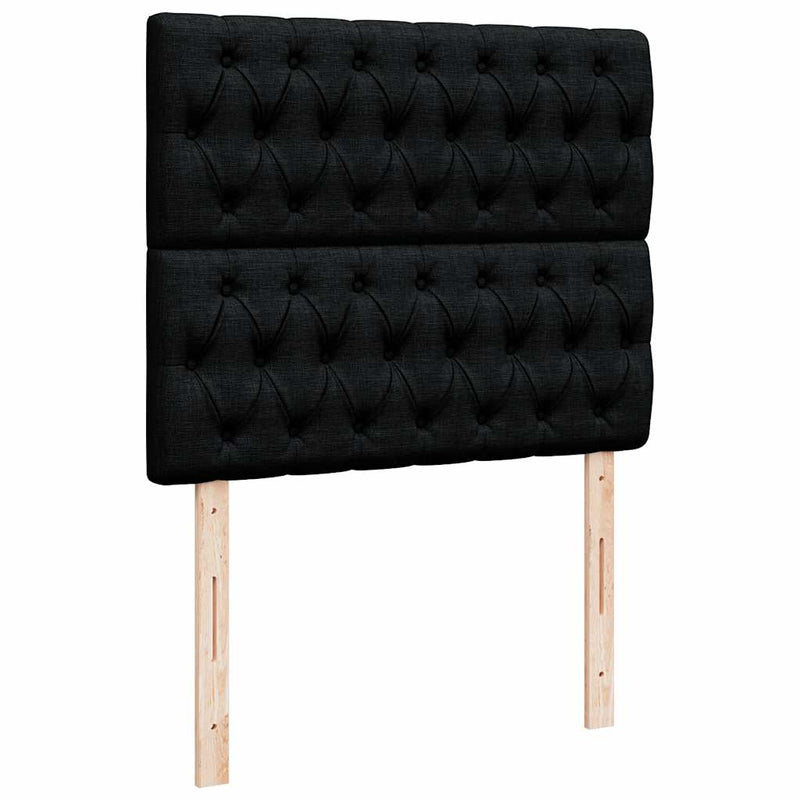 Pat box spring cu saltea, negru, 120x200 cm, textil