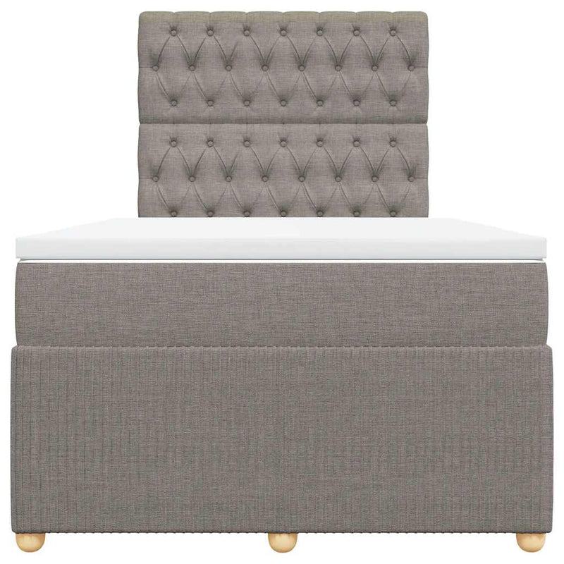 Pat box spring cu saltea, gri taupe, 120x200 cm, textil