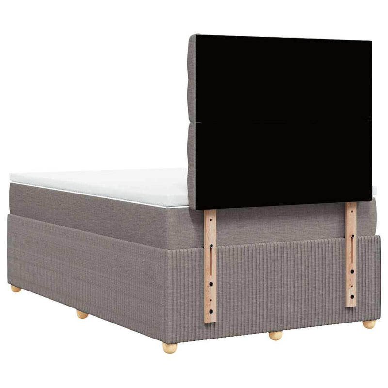 Pat box spring cu saltea, gri taupe, 120x200 cm, textil