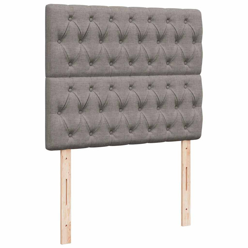 Pat box spring cu saltea, gri taupe, 120x200 cm, textil