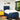 Pat box spring cu saltea, albastru, 120x200 cm, textil