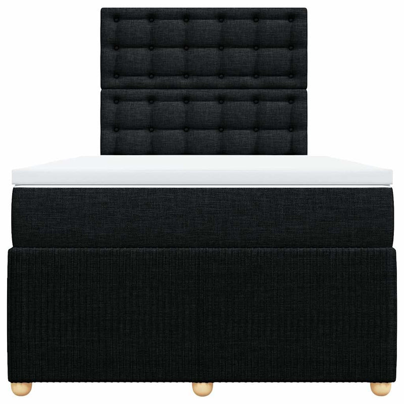Pat box spring cu saltea, negru, 120x200 cm, textil