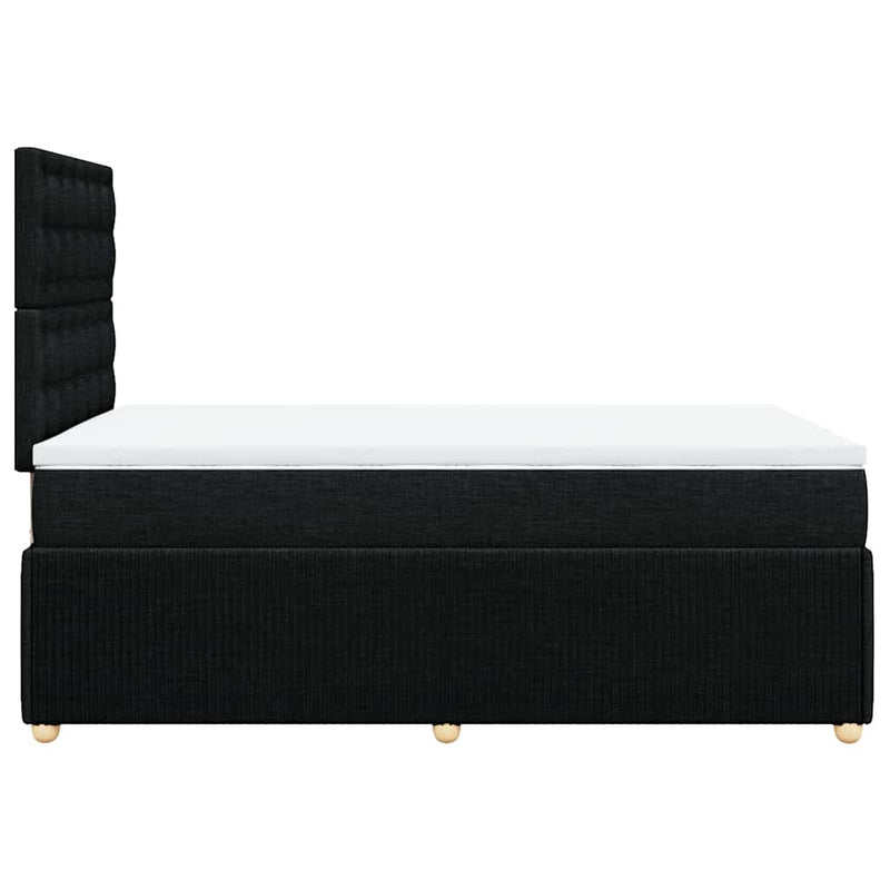 Pat box spring cu saltea, negru, 120x200 cm, textil