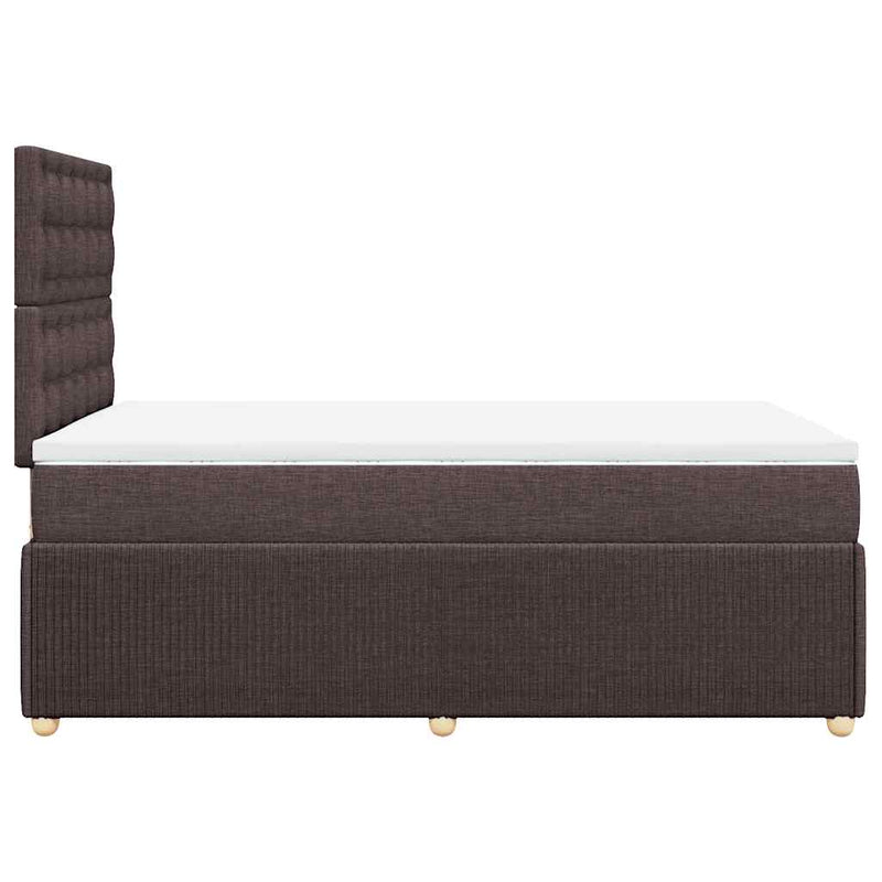 Pat box spring cu saltea, maro închis, 120x200 cm, textil