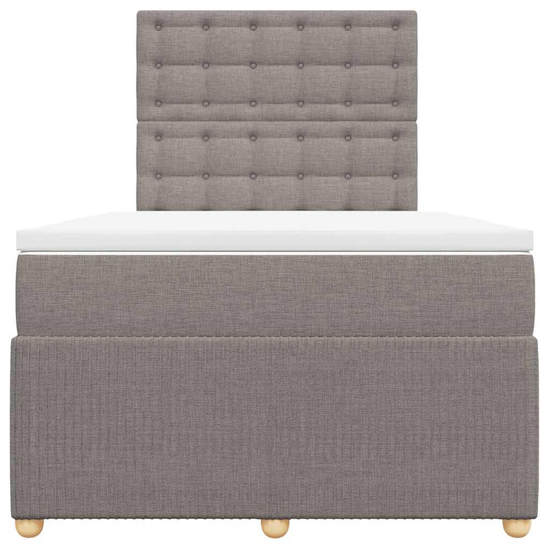 Pat box spring cu saltea, gri taupe, 120x200 cm, textil