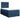 Pat box spring cu saltea, albastru, 120x200 cm, textil