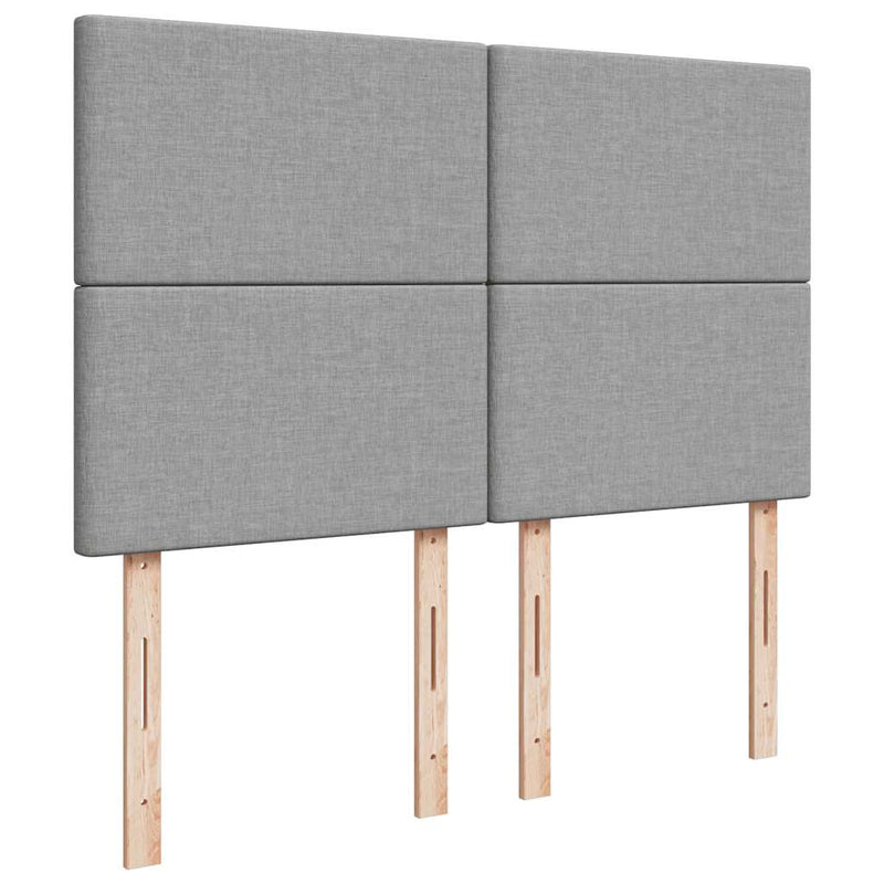 Pat box spring cu saltea, gri deschis, 140x190 cm, textil