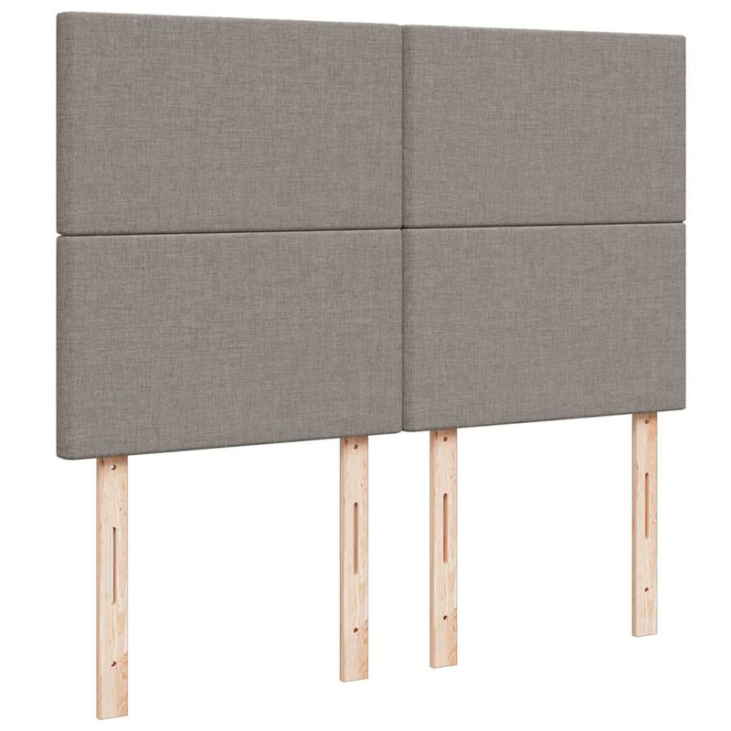 Pat box spring cu saltea, gri taupe, 140x200 cm, textil