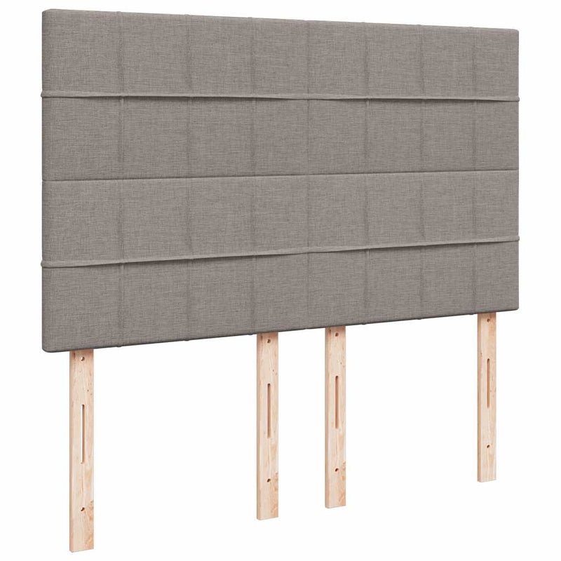 Pat box spring cu saltea, gri taupe, 140x200 cm, textil