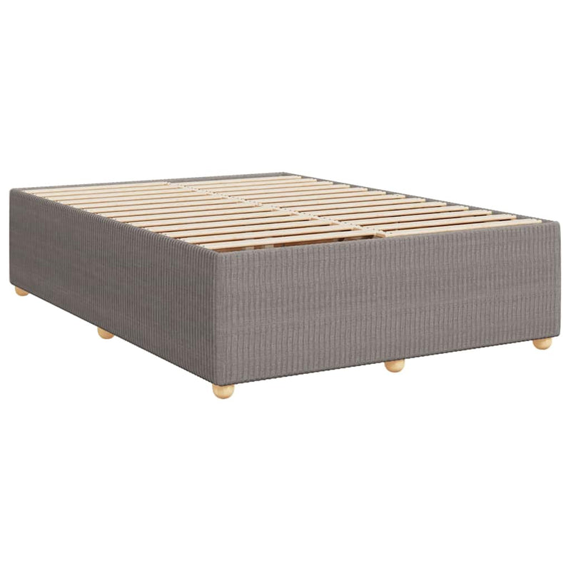 Pat box spring cu saltea, gri taupe, 140x200 cm, textil