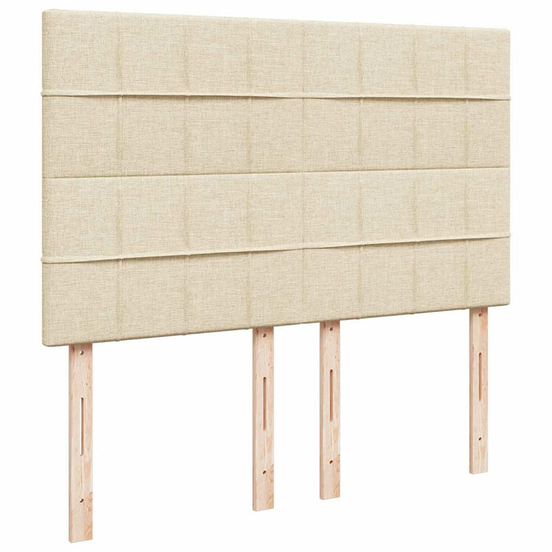 Pat box spring cu saltea, crem, 140x200 cm, textil