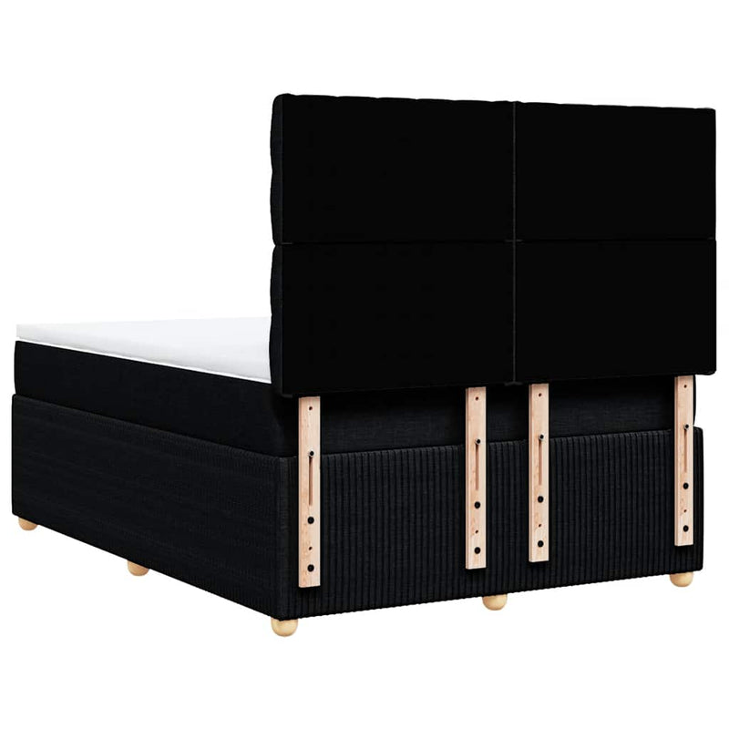 Pat box spring cu saltea, negru, 140x190 cm, textil