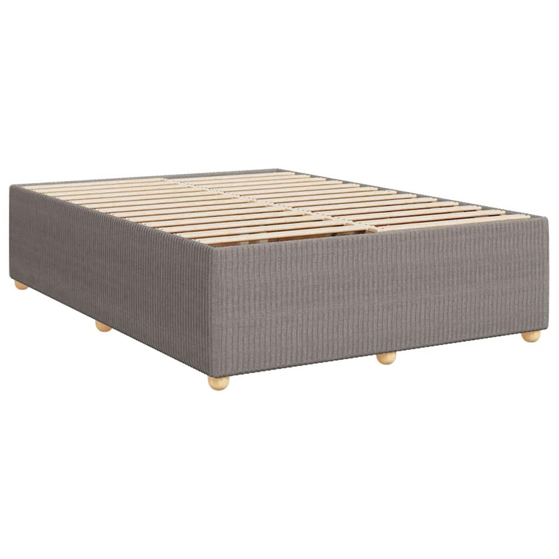 Pat box spring cu saltea, gri taupe, 140x200 cm, textil