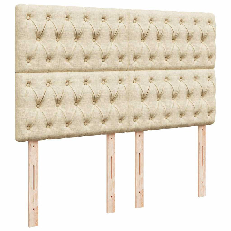 Pat box spring cu saltea, crem, 140x200 cm, textil