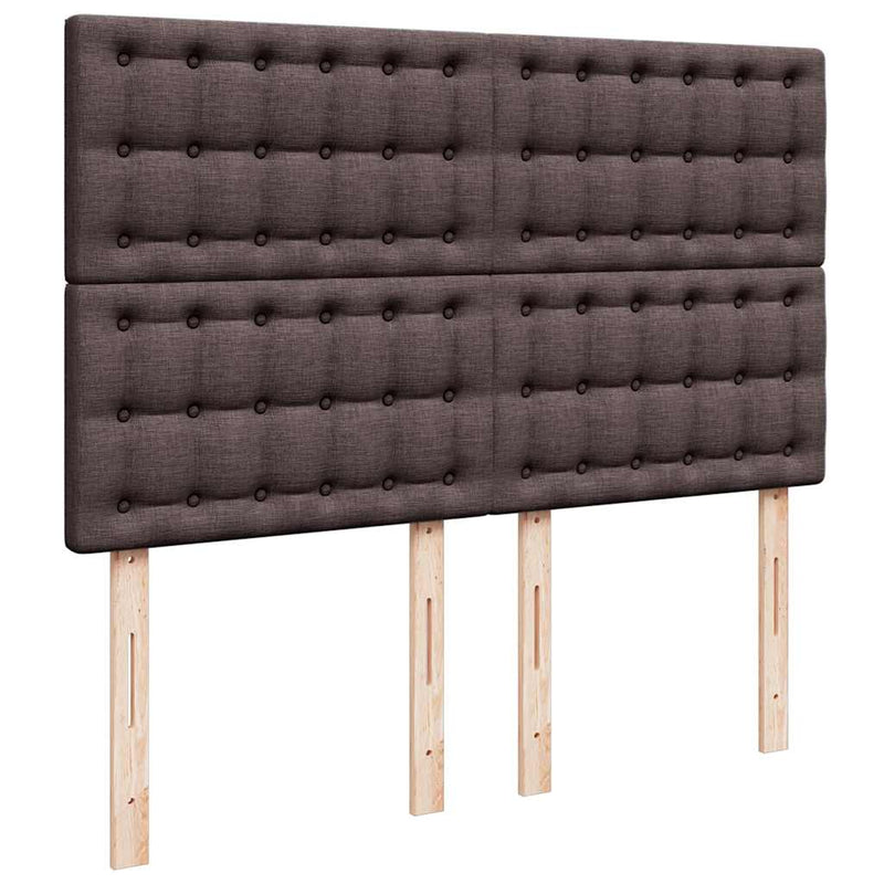 Pat box spring cu saltea, maro închis, 140x200 cm, textil