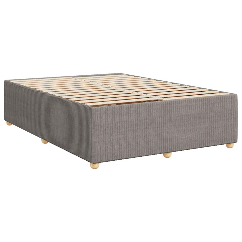 Pat box spring cu saltea, gri taupe, 140x200 cm, textil