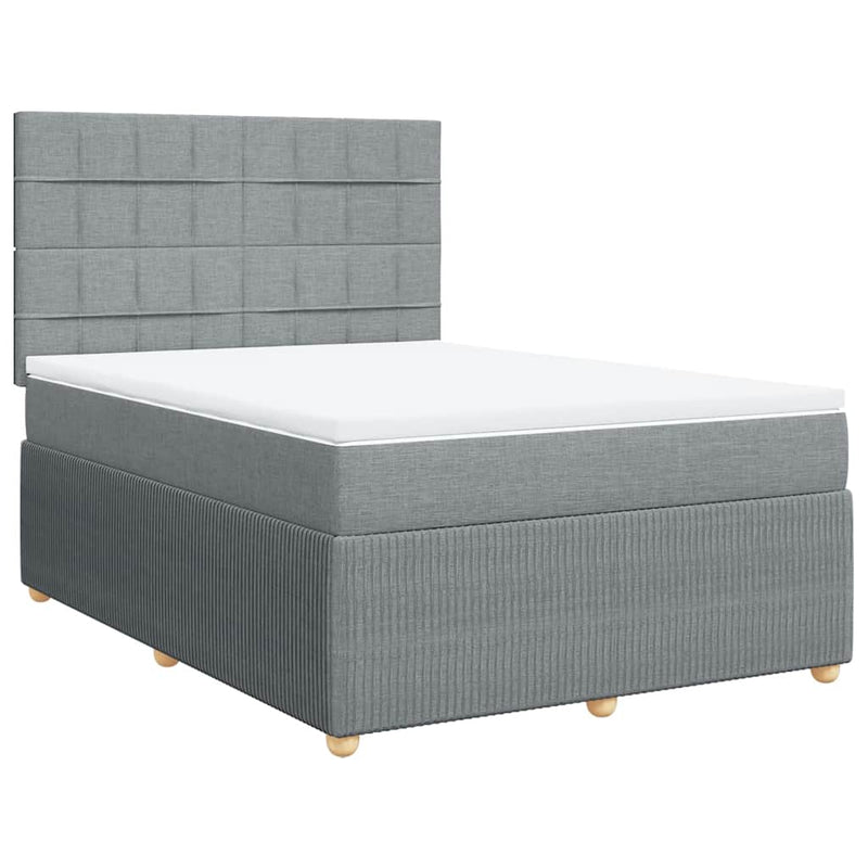 Pat continental, gri deschis, 140x200 cm, material textil