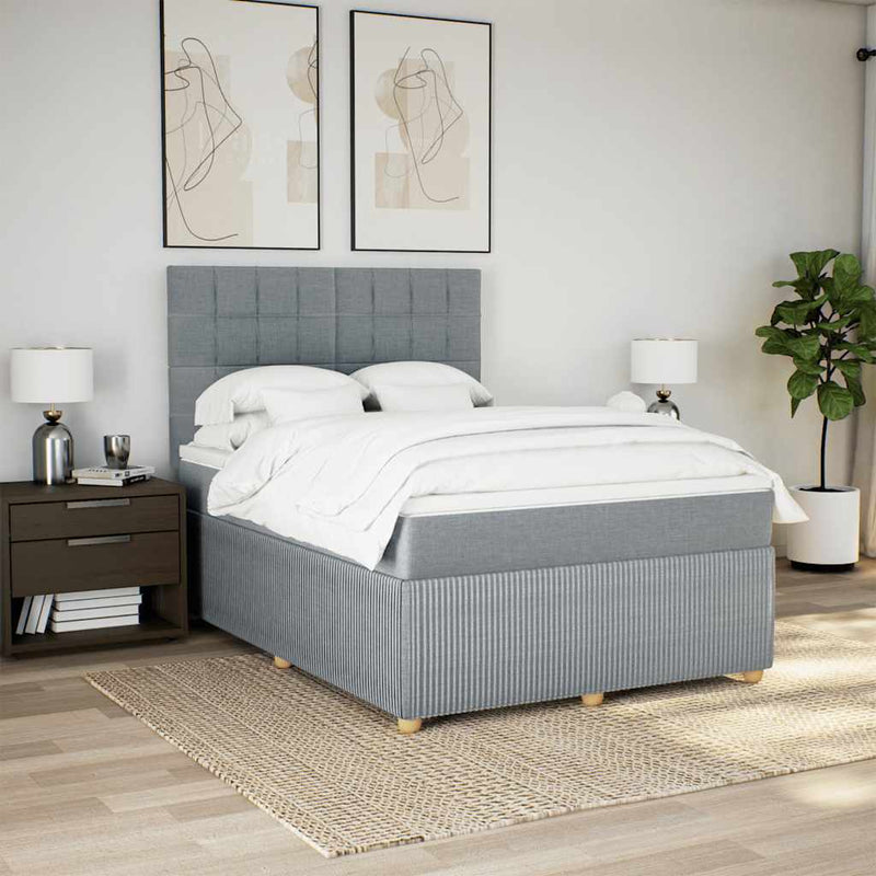 Pat continental, gri deschis, 140x200 cm, material textil