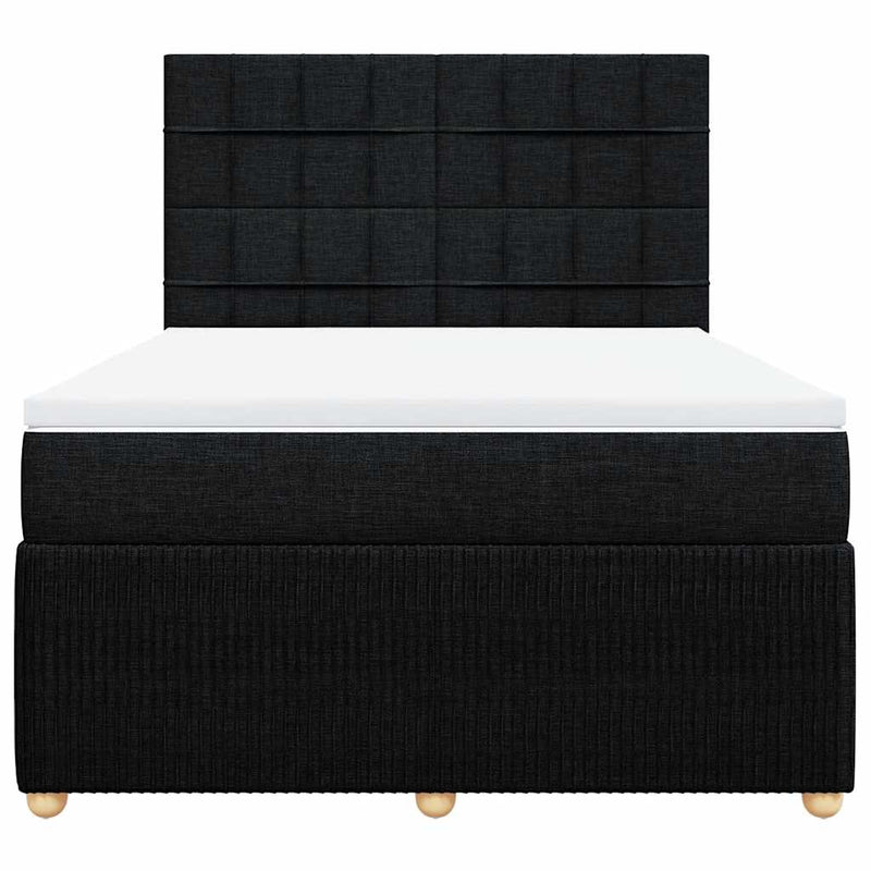 Pat box spring cu saltea, negru, 140x200 cm, textil