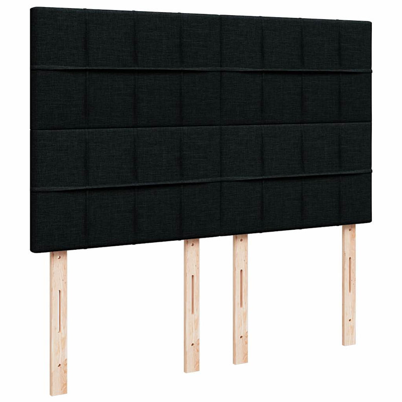 Pat box spring cu saltea, negru, 140x200 cm, textil