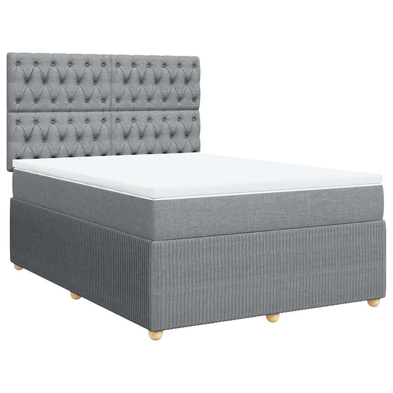 Pat continental, gri deschis, 140x200 cm, material textil