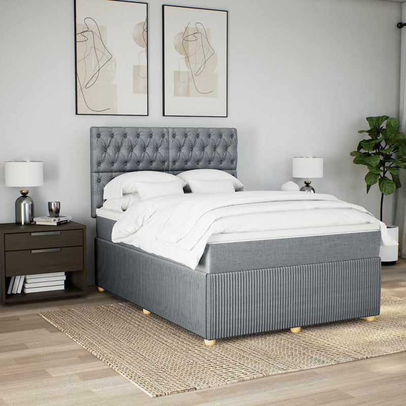 Pat continental, gri deschis, 140x200 cm, material textil