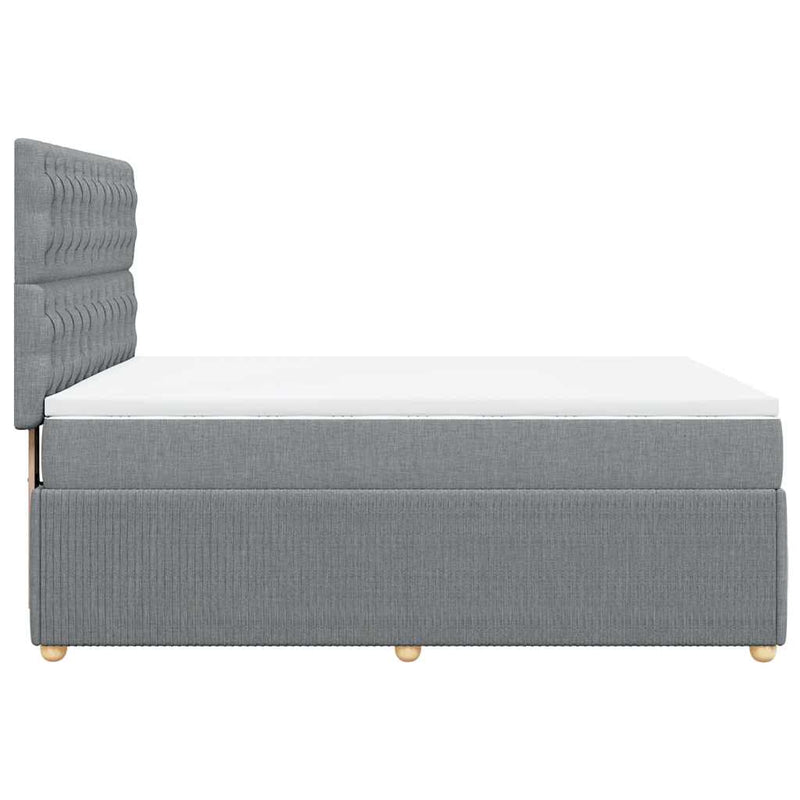 Pat continental, gri deschis, 140x200 cm, material textil