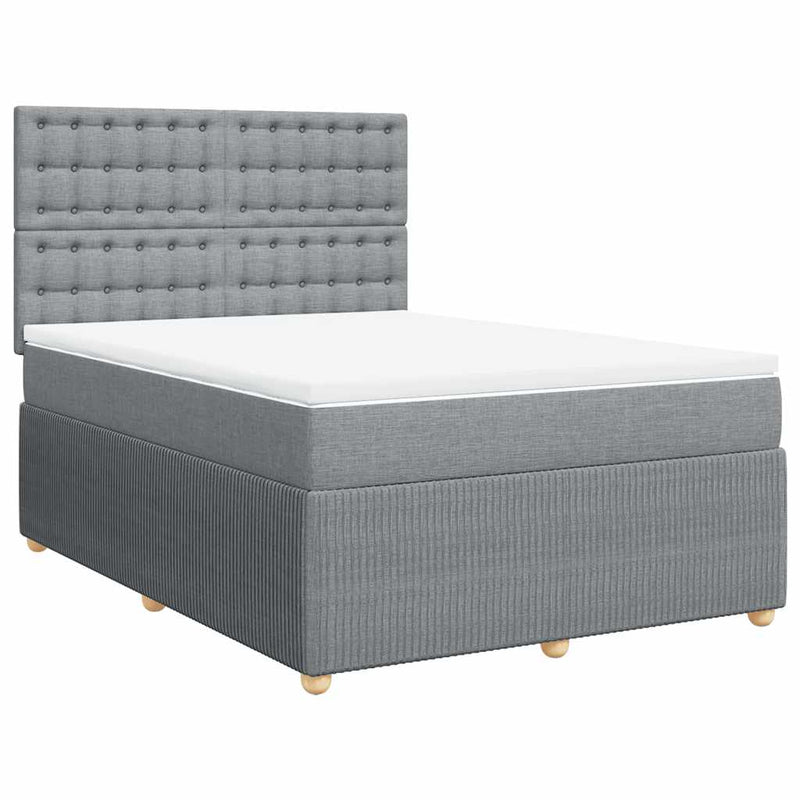 Pat continental, gri deschis, 140x200 cm, material textil