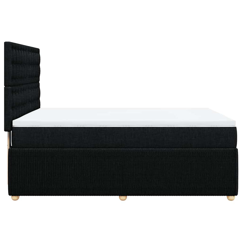 Pat box spring cu saltea, negru, 140x200 cm, textil