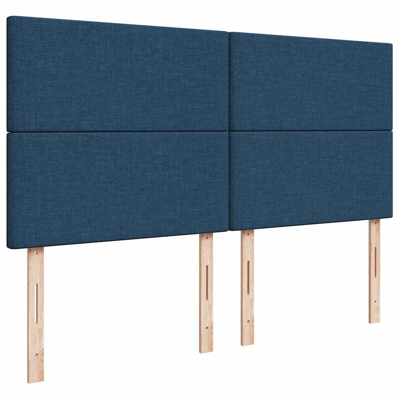 Pat box spring cu saltea, albastru, 180x200 cm, material textil